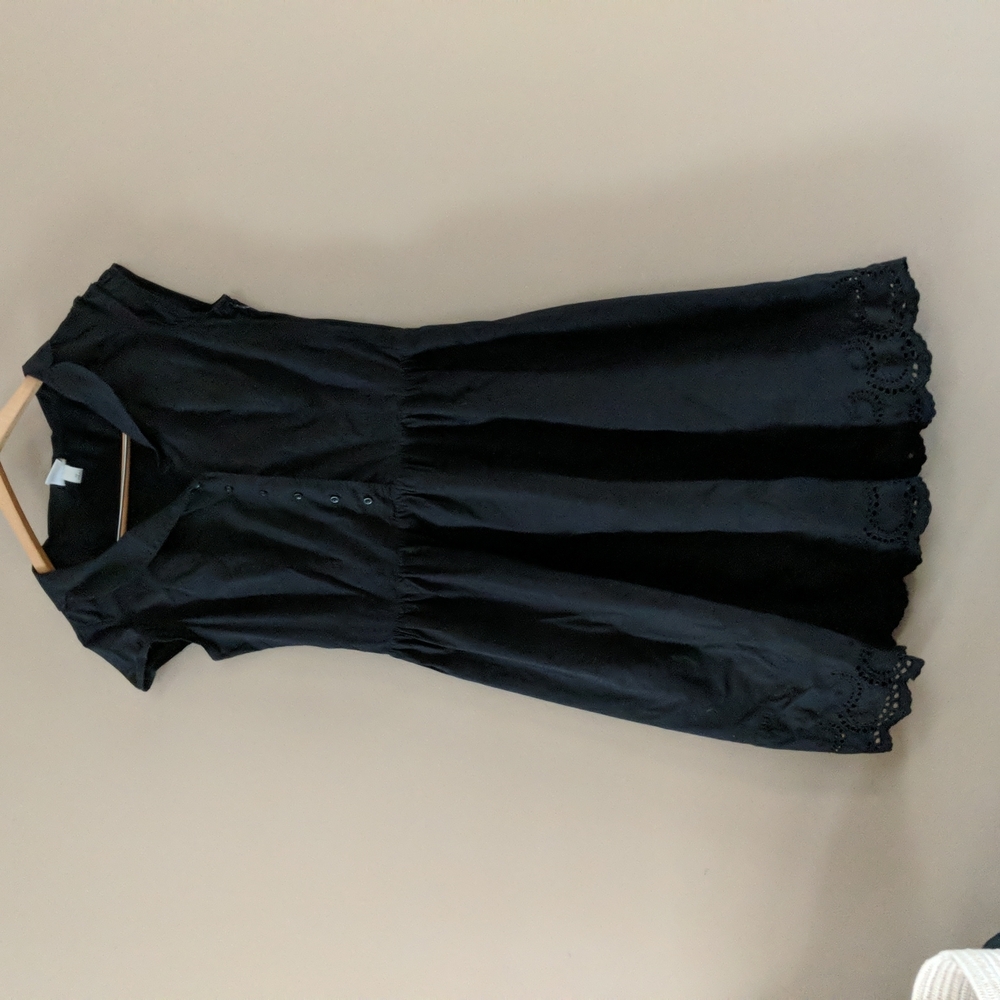 Merona Black Midi Dress with Eyelet Hem